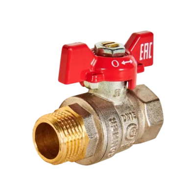 Кран шаровой полнопроходной ROMMER - 1/2" (ВР/НР, PN40, ручка-бабочка)