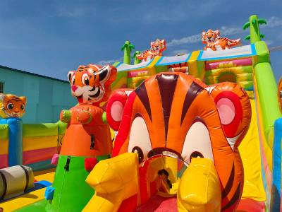 Коммерческий надувной батут «Тигриная страна 4», 10*6*5,5 м