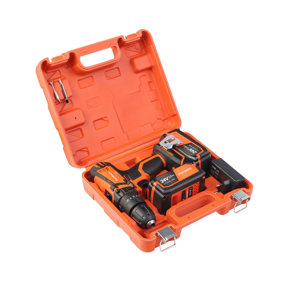 Дрель-шуруповерт акк. PATRIOT BR 241ES-h,24В, 2,0 Ач, 33Нм, УДАРНЫЙ,кейс (180201246)