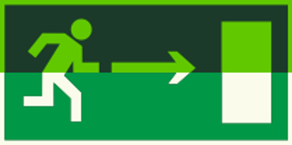 Е 03 "Направление к эвакуационному выходу направо"