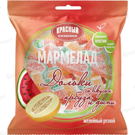 Мармелад Красный пищевик со вкусом арбуза и дыни 210 гр