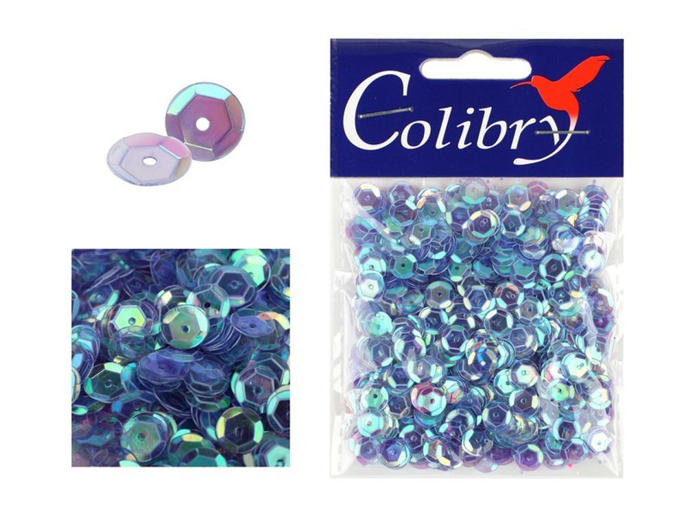 Пайетки граненые голографические-10гр-6мм-Colibry
