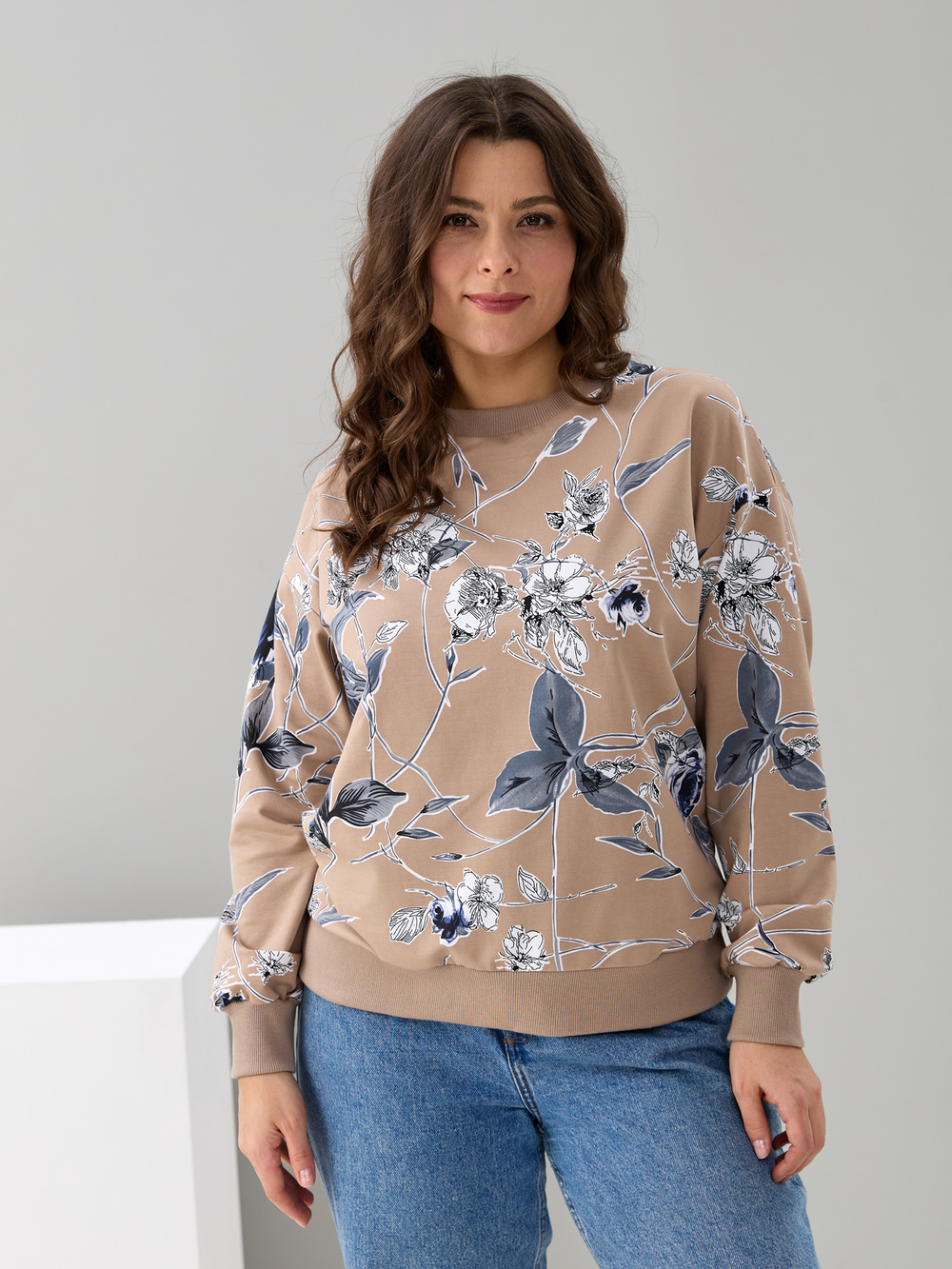 Толстовка К-390/бежевый-плетистаяроза