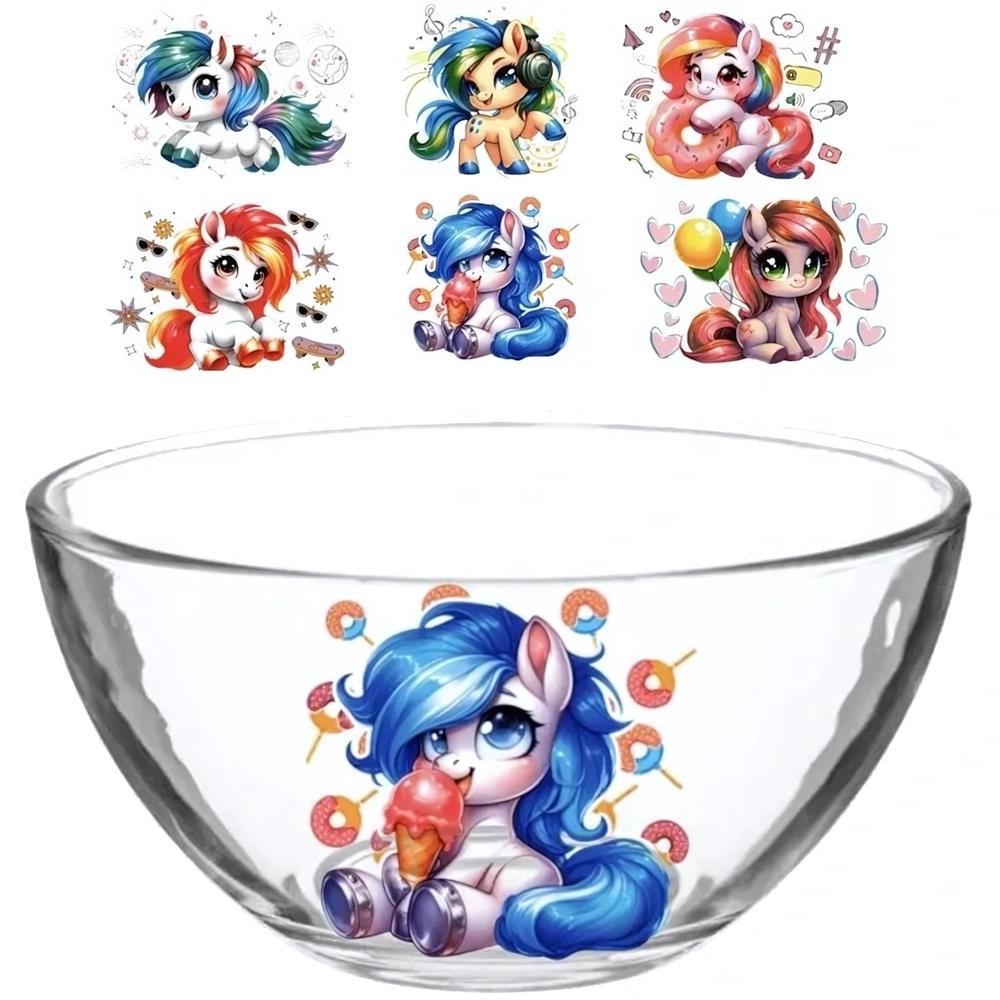 Салатник стеклянный 250мл «Милый лошадки» D1322/36