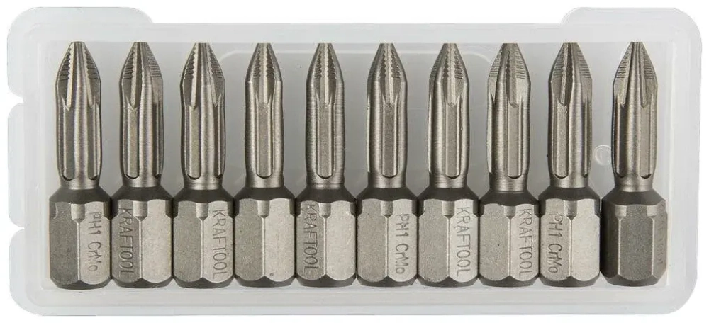KRAFTOOL  PH 1, 25 мм, 10 шт, Торсионные биты (26121-1-25-10)