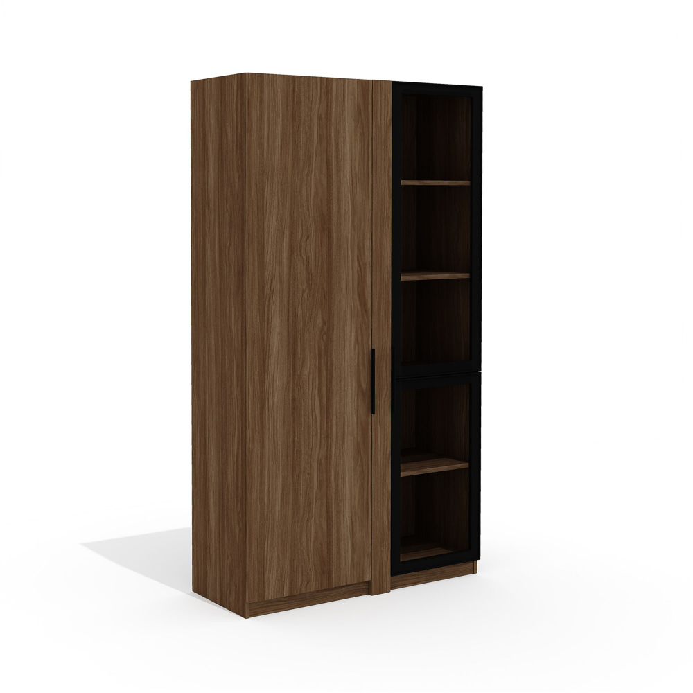 Гардероб и стеллаж со стеклом вариант №1 ТАЙМС (TIME S)