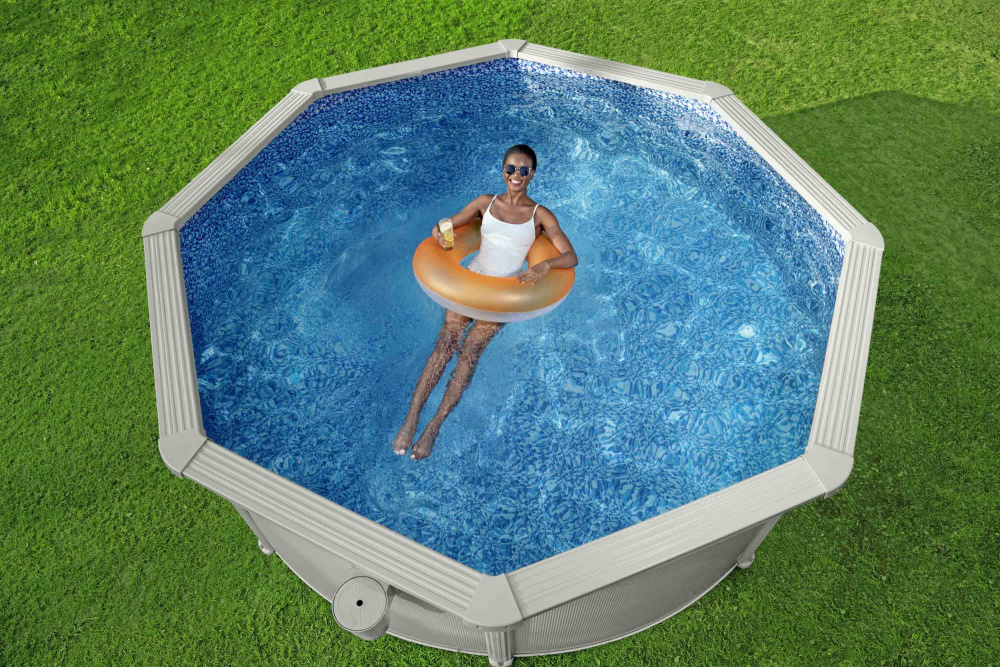 Стальной бассейн Bestway Hydrium Pool Set 360х120 см + песочный ф/насос 3028 л/ч, лестница, тент, подстилка (56574 BW)
