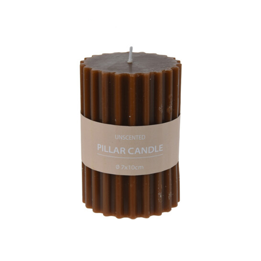 Свеча столбик восковая 7*10 см, в ассортименте 4 цвета