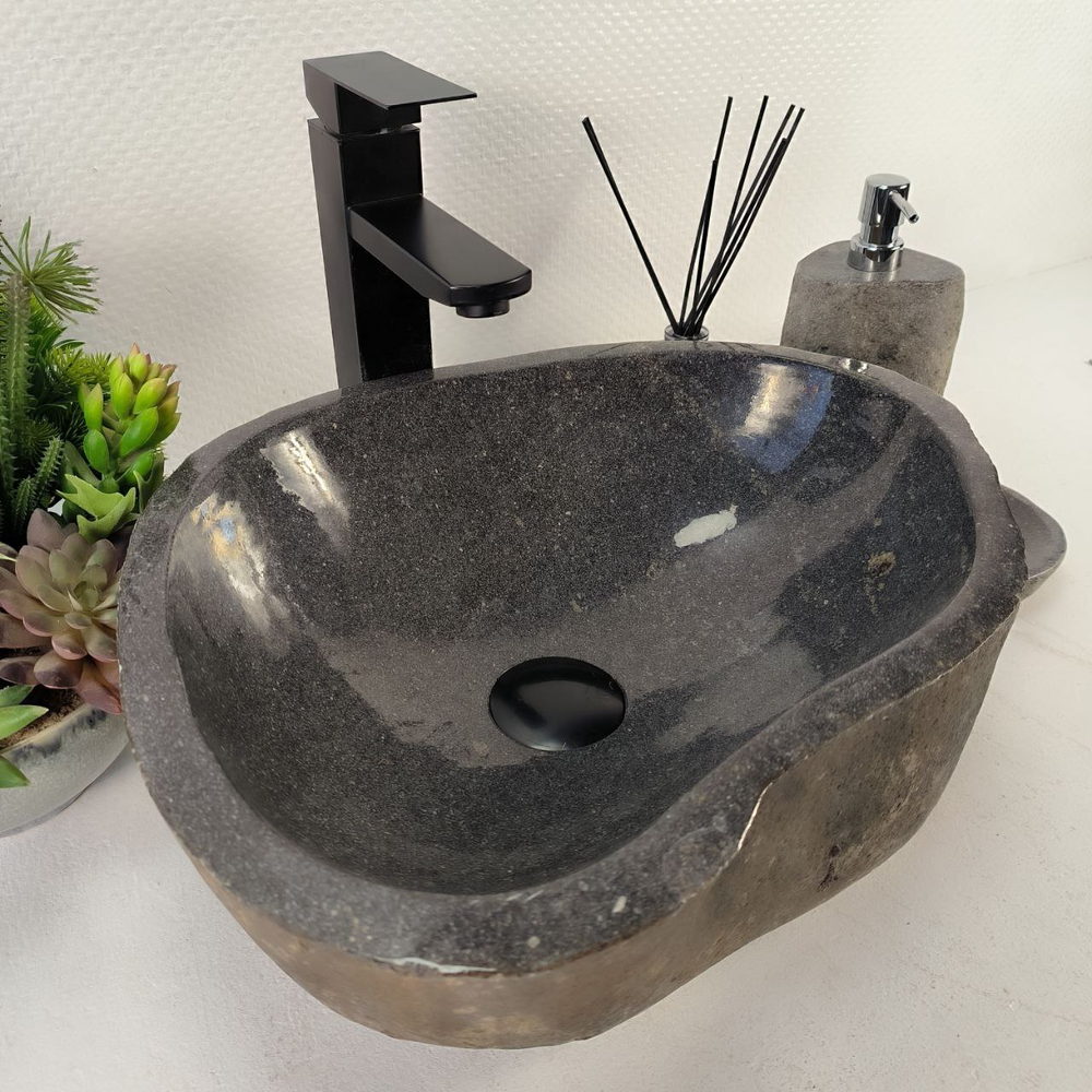 Каменная раковина из речного камня RS-05207 (41*34*14) 0856 из натурального камня