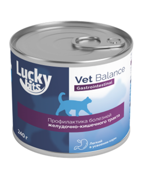 Lucky bits Gastrointestinal консервы для кошек профилактика при нарушении пищеварения 240гр.