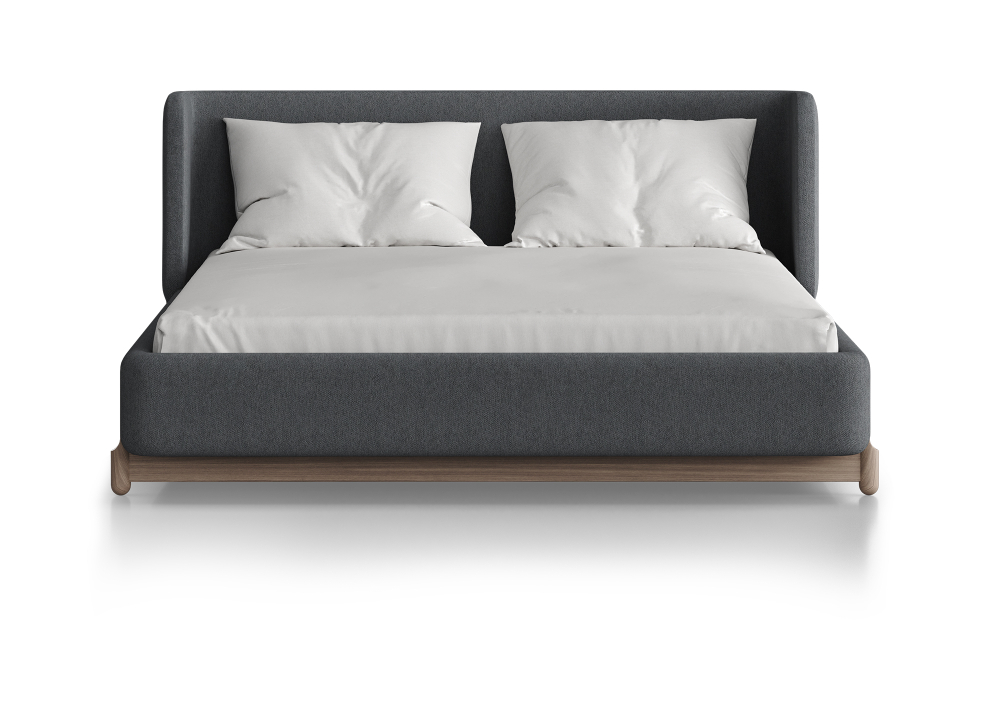 Кровать Basic спальное место 140*200 см (серый, твид)