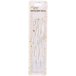 Свечи в торт «Витой изыск» 6 шт. 14,5 см, белый