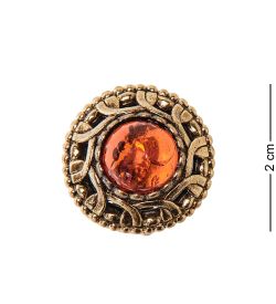 AM-2488 Кольцо «Радуга» (латунь, янтарь)