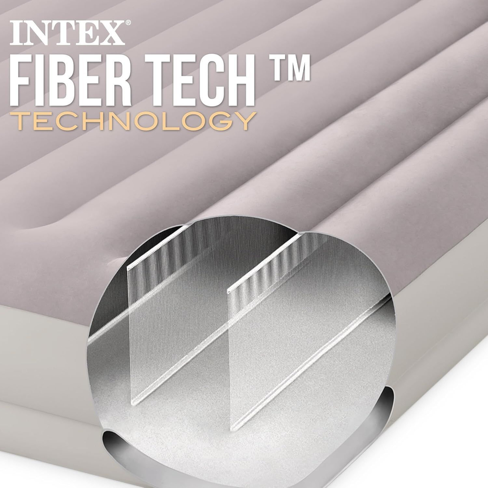 Надувной матрас Intex Prestige Downy 152х203х30 см 64179, двуспальная надувная кровать с внешним USB-насосом