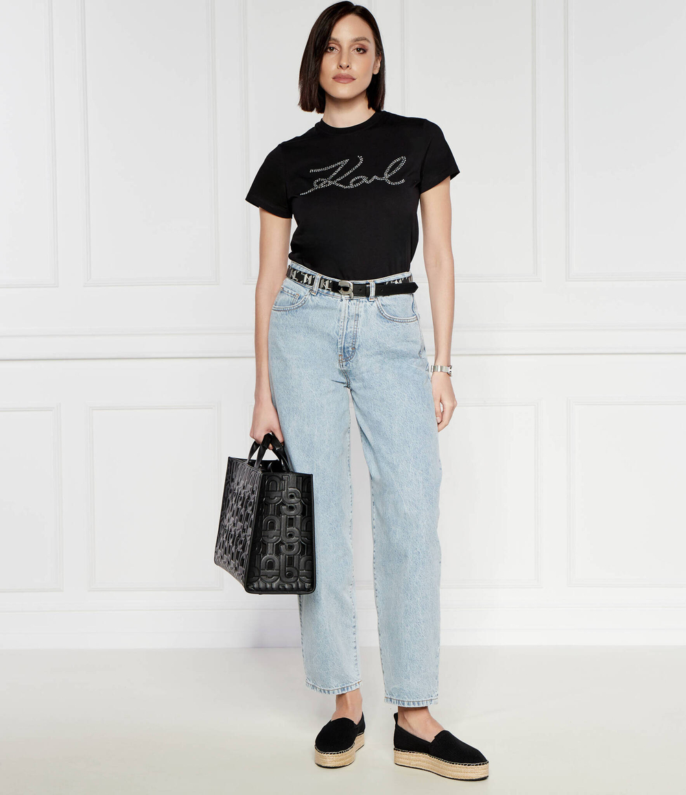 Футболка rhinestone Karl Lagerfeld - черный(241W1713)