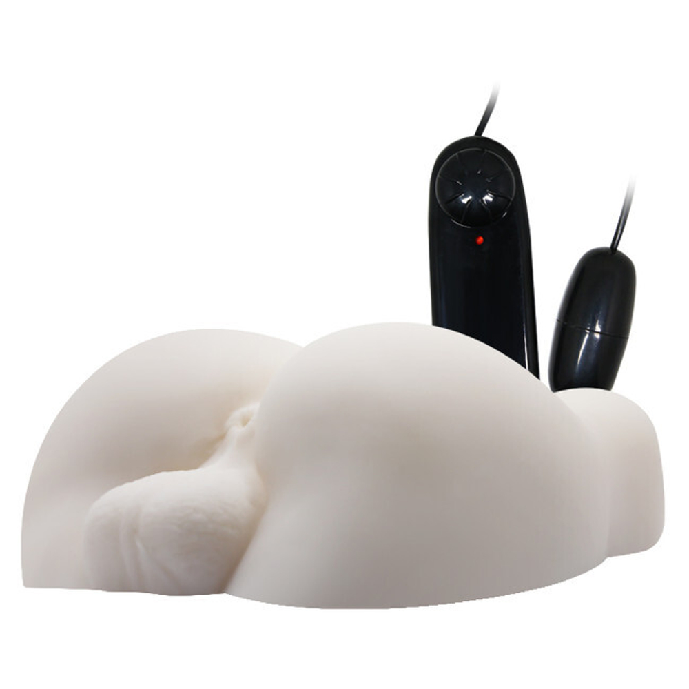 Мастурбатор с вибрацией "мужская попка" Bigger Man (Цвет: телесный)