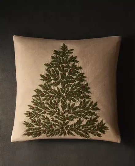 ZARA HOME ХЛОПКОВАЯ НАВОЛОЧКА НА ПОДУШКУ С ВЫШИВКОЙ