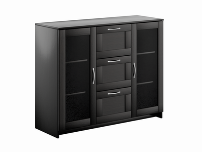 Тумба Сириус 2 двери со стеклом и 3 ящика 117х95 (венге)