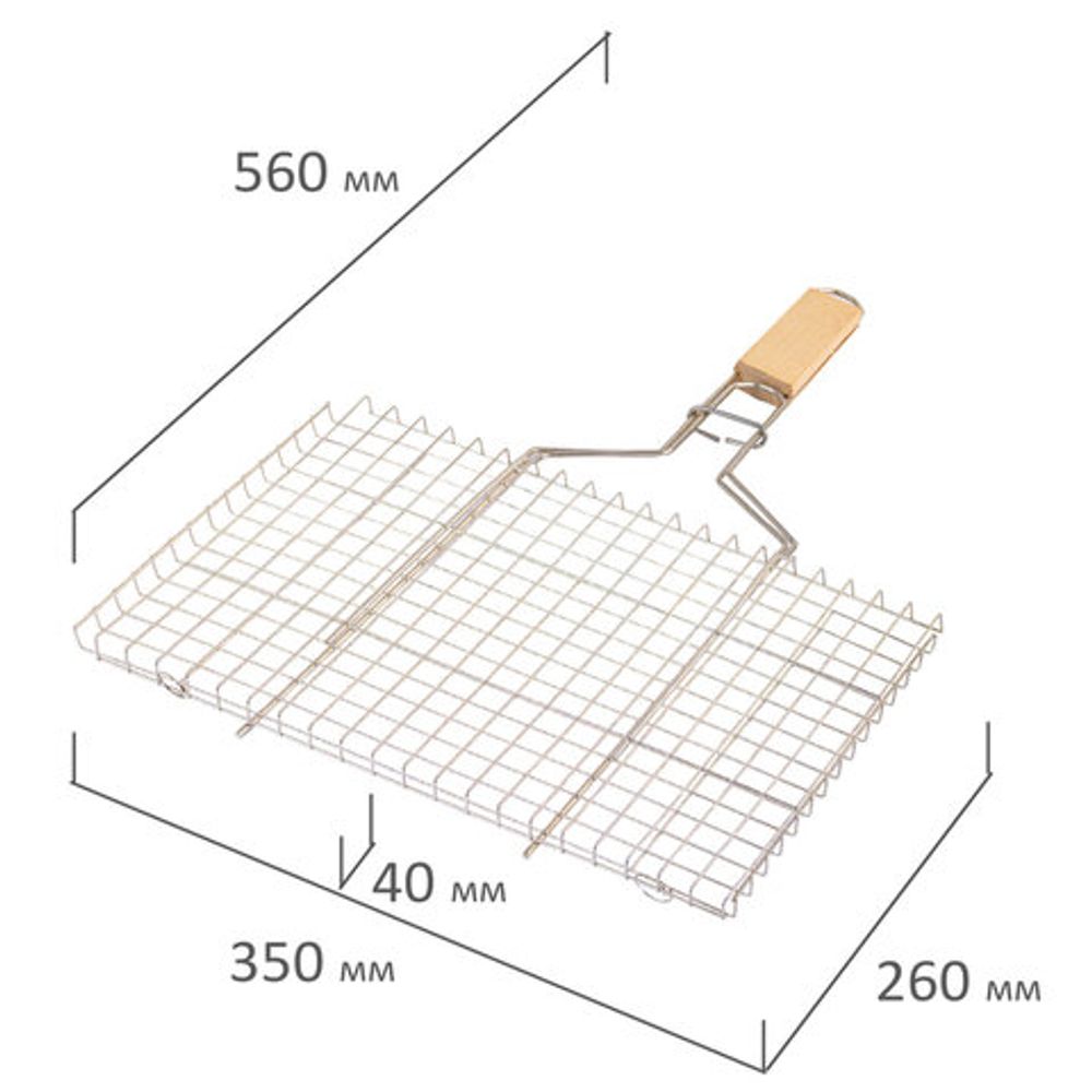 Решетка-гриль универсальная, размер 350х260 мм, глубина 15 мм, никелированное покрытие, РГУ2НЭ