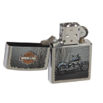 Зажигалка серебристая Zippo Harley-Davidson с покрытием Street Chrome