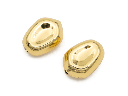 Бусина "Мятый металл" 12х15,5мм (1 штука)