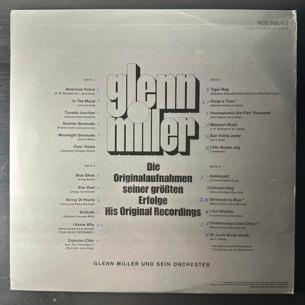 Glenn Miller ‎– Die Originalaufnahmen Seiner Größten Erfolge 2LP (Германия)