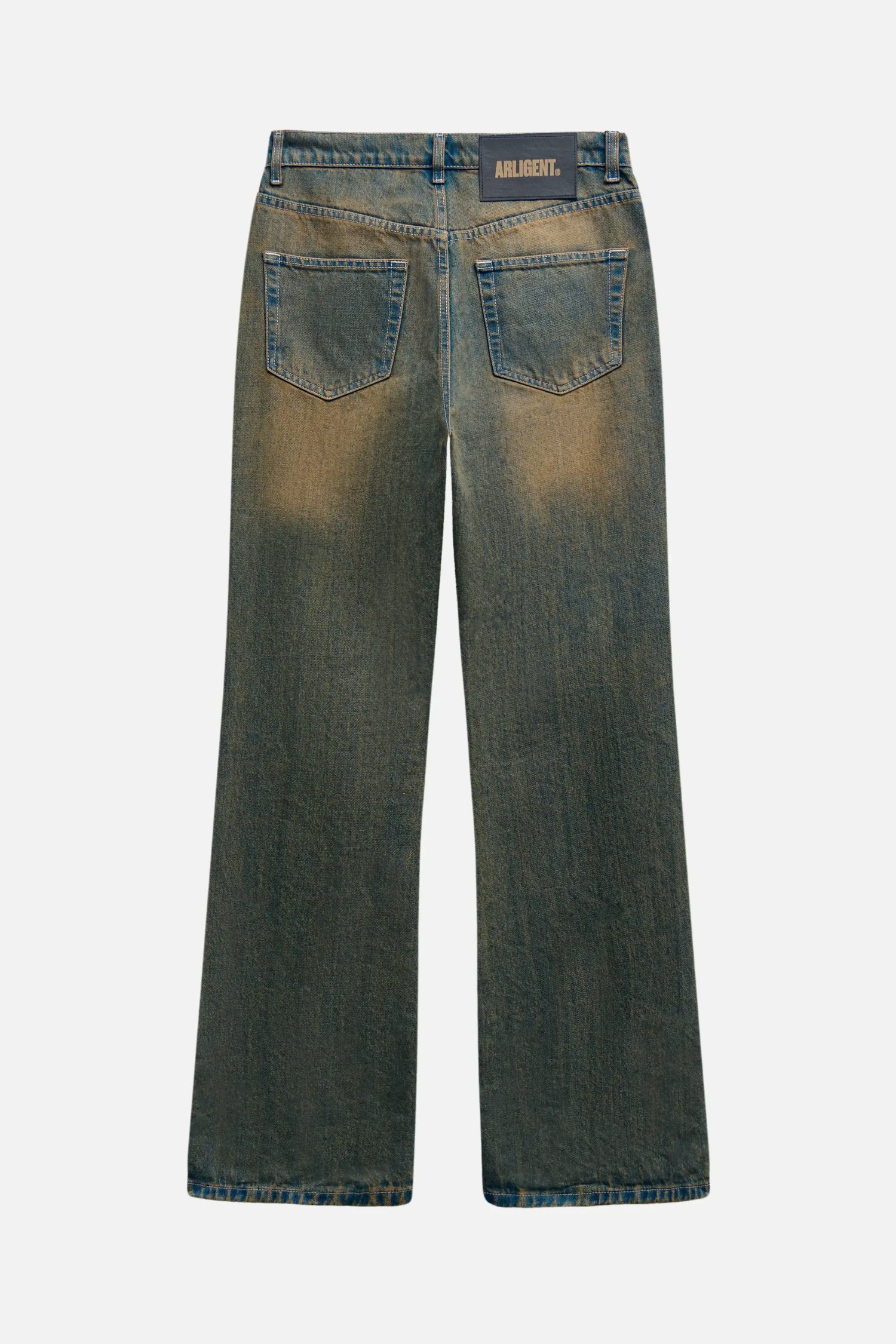 Джинсы bootcut с эффектом ржавчины