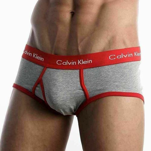 Мужские трусы брифы Calvin Klein 365 Grey Red Brief