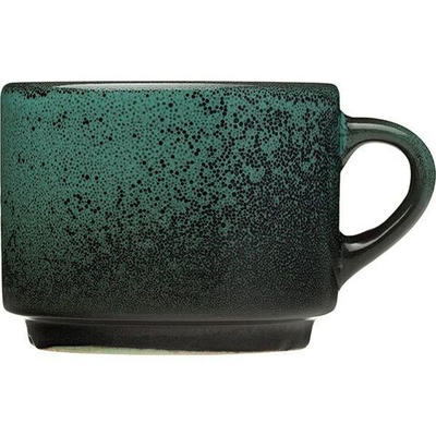 Чайная пара «Млечный путь изумрудный»;фарфор;200мл;D=15,5см;изумруд.,черный (Цвет: изумрудный)
