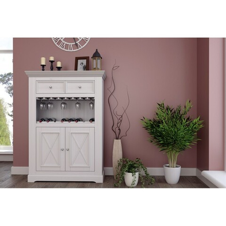 Комод-бар «Форест» 2 двери 2 ящика белый воск/антрацит