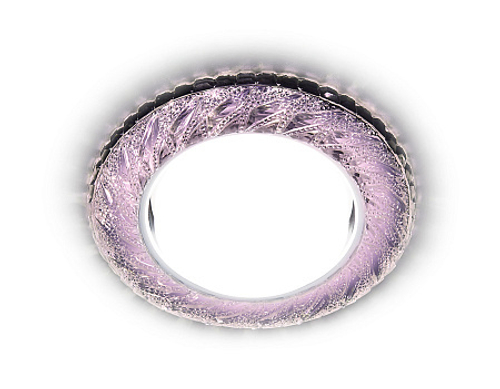 Встраиваемый точечный светильник со светодиодной лентой G303 PI/WH хром/розовый GX53+3W(LED WHITE)