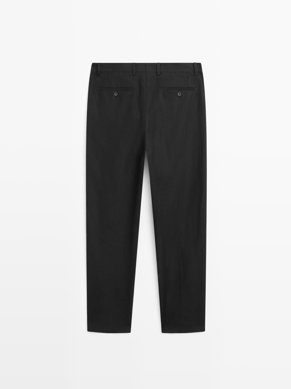 Massimo Dutti Льняные брюки Barrel приталенного кроя, черный