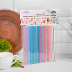 Трубочки для коктейля "Блестки" 50шт 13см с ершиком