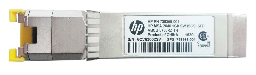 Трансивер HP MSA 1040 1GbE iSCSI SFF pluggable SFP 738368-001