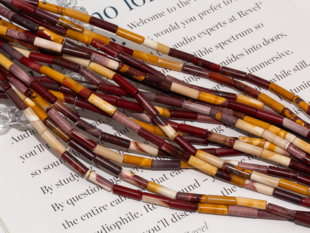 Нить бусин из мукаита, трубочки 4х13,5мм