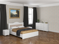 Спальня Италия-5 мягкая спинка белое дерево