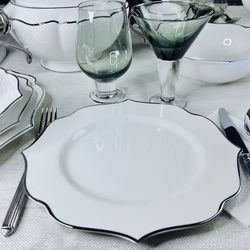 Lenardi 205-592 Набор из 6 тарелок 27см MAGNOLIA SILVER в под.уп.(х6)Фарфор