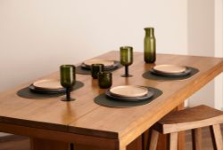 Набор из 4-х двухсторонних сервировочных салфеток Pool, 30х45 см, зеленый/бежевый