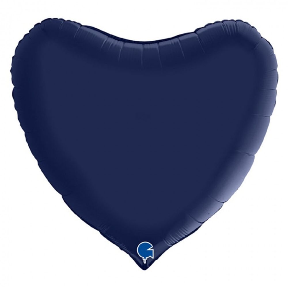 36" Сердце 91 см Сатин Темно-синий Blue Navy (БГ-150)
