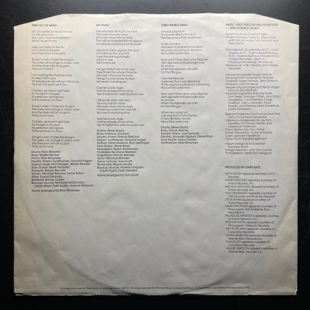 Steely Dan ‎– Gaucho (Скандинавия 1980г.)