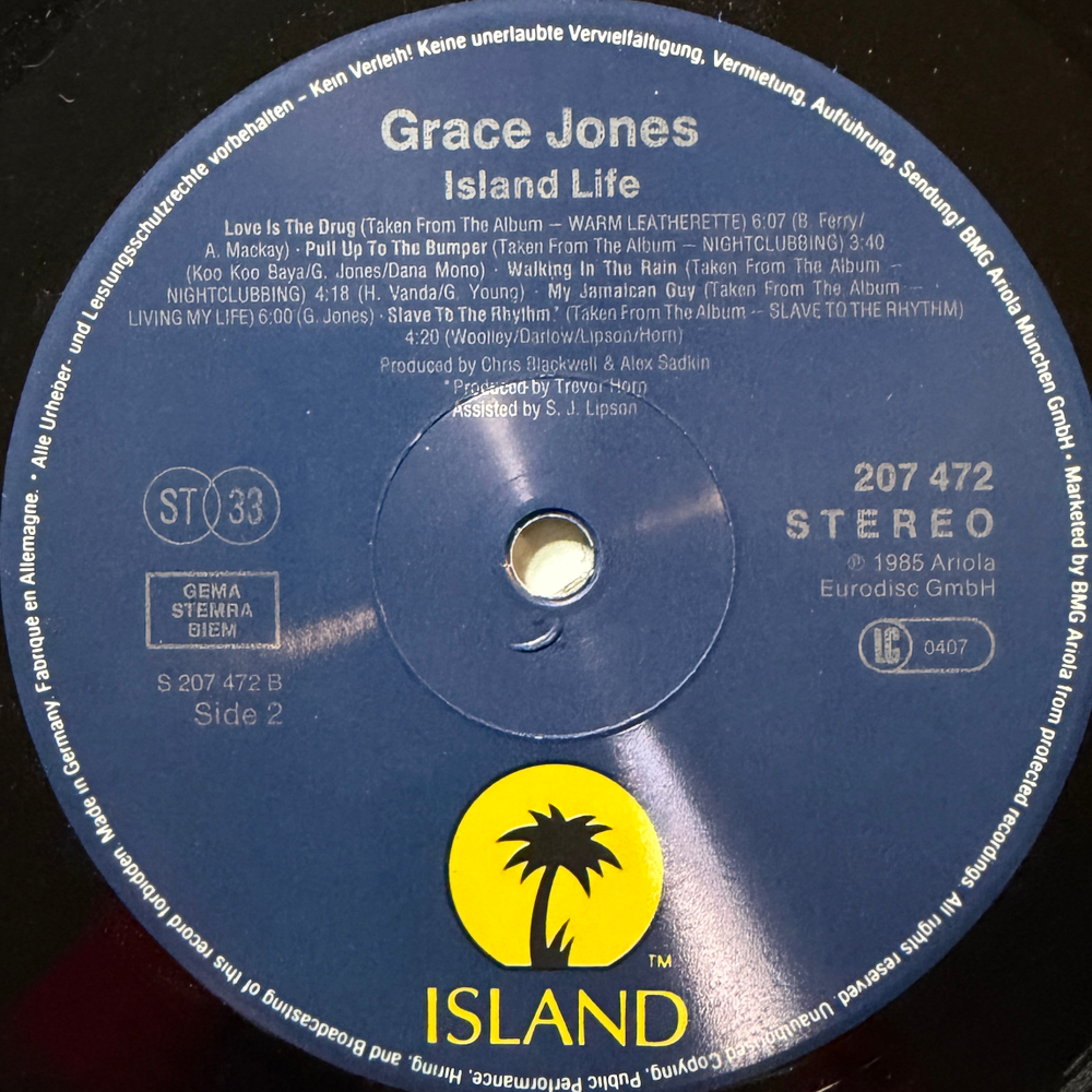 Grace Jones ‎– Island Life (Германия 1992г.) Т