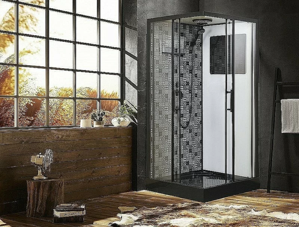 Душевая кабина Esbano Elegancia ESB-90CKR 90x90 стекло прозрачное/профиль черный