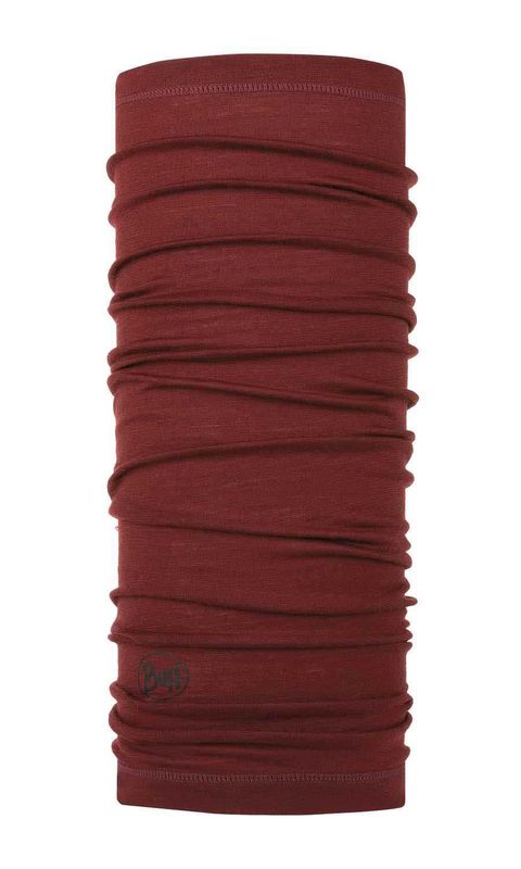 Тонкий шерстяной шарф-труба Buff Wool lightweight Solid Wine Фото 1