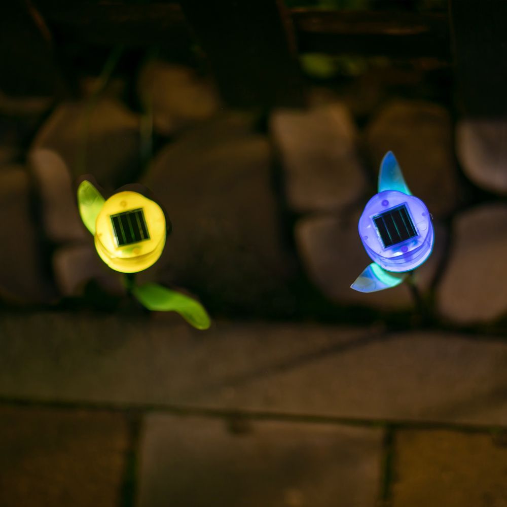 USL-C-452-PT305 YELLOW TULIP Садовый светильник на солнечной батарее Желтый тюльпан. Белый свет. 1xLR аккумулятор в-к. IP44. TM Uniel.