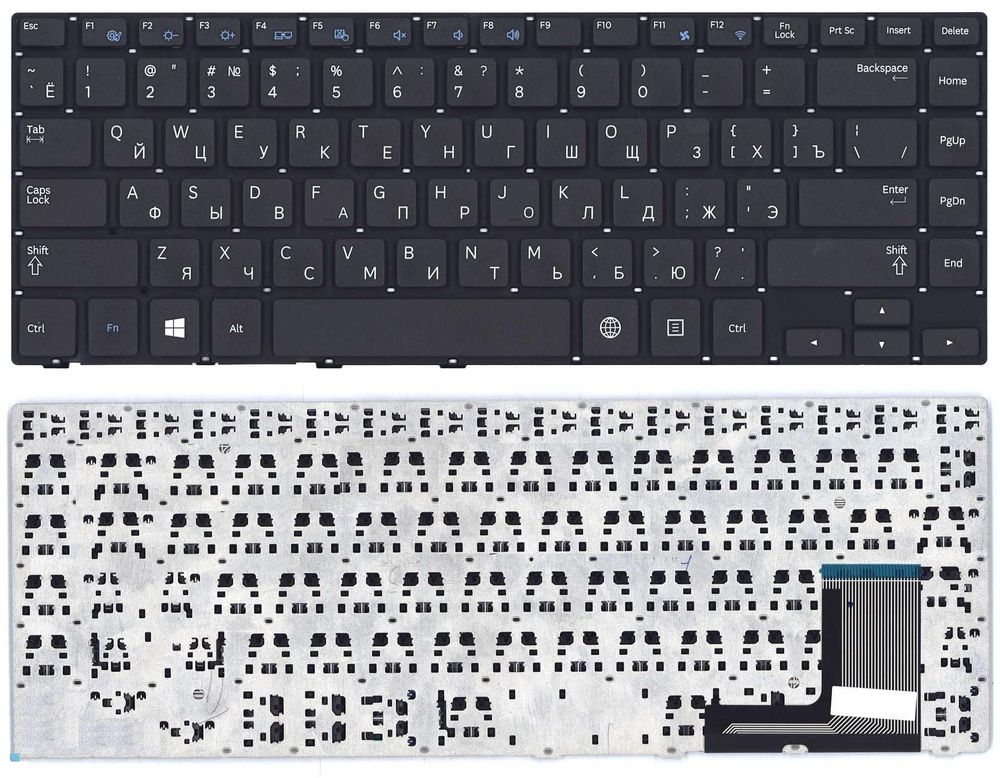 Клавиатура (BA59-03619C) для ноутбука Samsung 370R4E, 470R4E Series, черная, без рамки