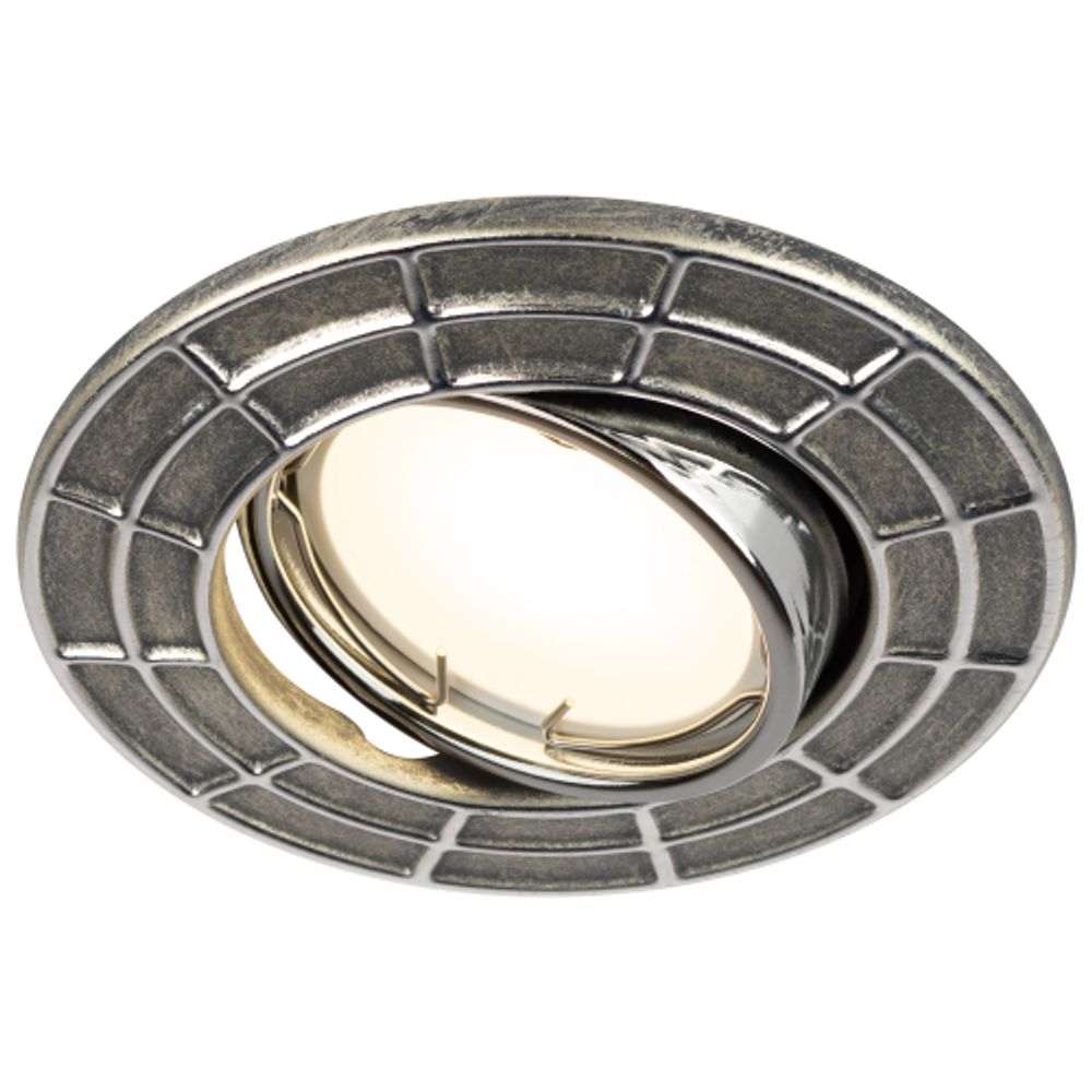 ST7A CH/SS Светильник ЭРА штампованный поворотный MR16,12V/220V, 50W сатин серебро/хром