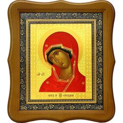 Огневидная икона Божьей Матери на холсте.