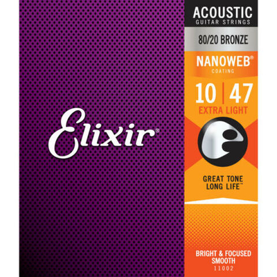 Струны для акустической гитары Elixir Nanoweb 11002 (10-47)