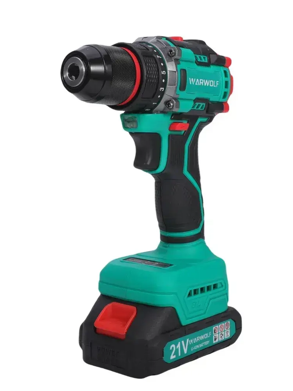 Дрель-шуруповерт аккумуляторный бесщеточный 21В, в кейсе, 2 АКБ 2.0 а/ч, многофункциональный 80 H/M для долбления, сверления, закручивания