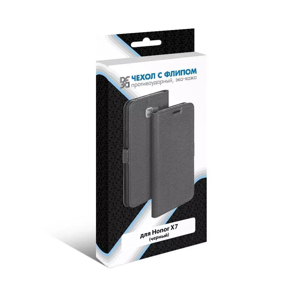 Чехол с флипом для Honor X7 DF (black)